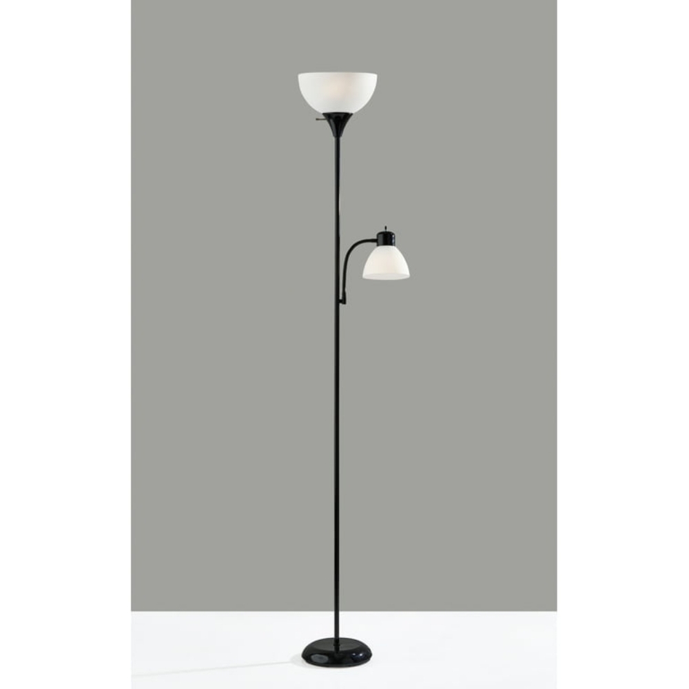 Mainstays 72'' Black Combo Floor Lamp With Reading Lamp, Modern Design
